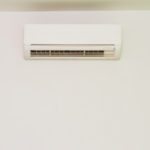 44075318 – white color air conditioner machine isolated on white background.